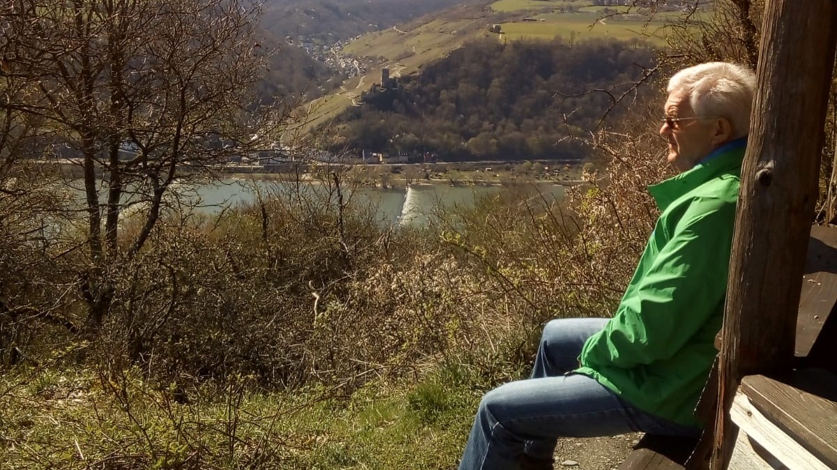Edwin Schneider auf seiner Tour auf dem Rhein Wisper Glück